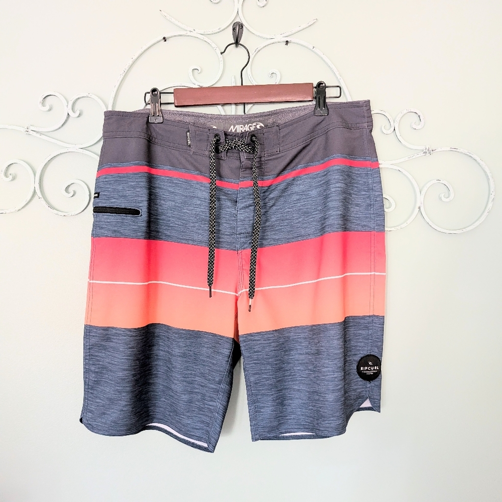 Rip Curl Men's Mirage Board Shorts - Blue,Orange and Coral